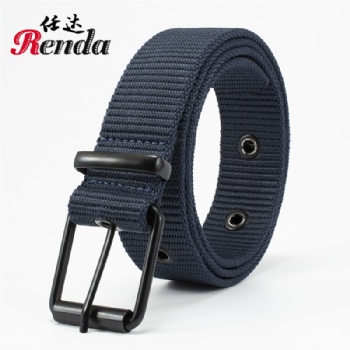 Wholesale belts in stock for student military training, outdoor sports, leisure, belt buckle, fashionable and versatile men's nylon belt